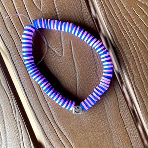 blue and purple letter bead bracelet